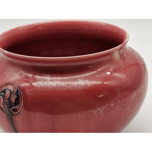 645 - A Moorcroft pottery Flamminian ware squat vase, c.1910, designed by William Moorcroft for Liberty & ... 