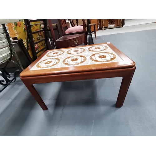 1126 - Mid century G-Plan tiled top coffee table D51cm x W71cm