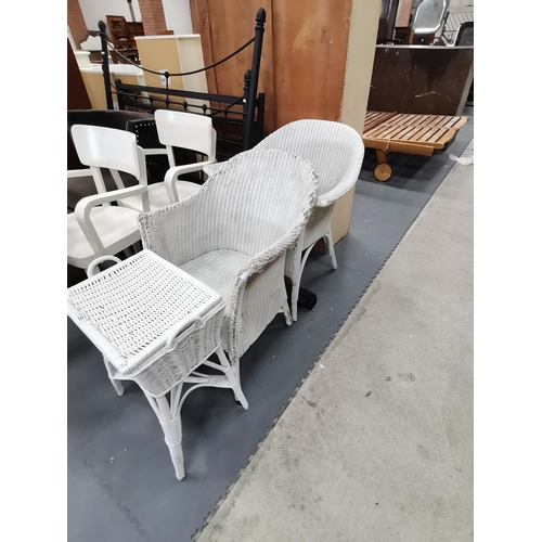 1158 - x 2 LLoyd Loom chairs plus basket