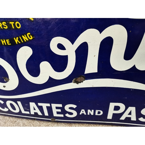 12 - Large vintage Enamel Sign - advertising Rowntree's Chocolates and Pastilles in vivid blue and white ... 