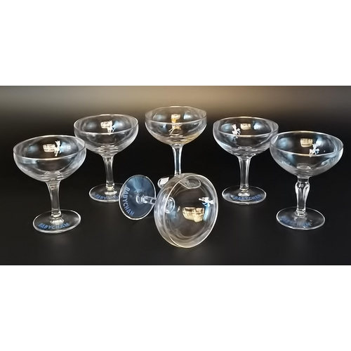 101 - A set of six Babycham glasses. (6) 10.5cm high