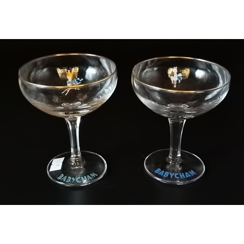 101 - A set of six Babycham glasses. (6) 10.5cm high