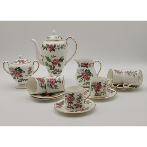 131 - A Wedgwood 'Cathay' coffee service, W4053, comprising coffee pot, milk jug, twin-handled sugar, and ... 