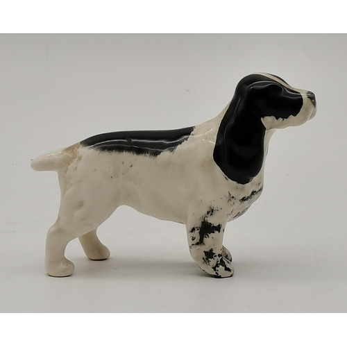 153 - Beswick spaniel 'Champion Horseshoe Primula', Small Beswick black and white Spaniel plus Rex Valenci... 