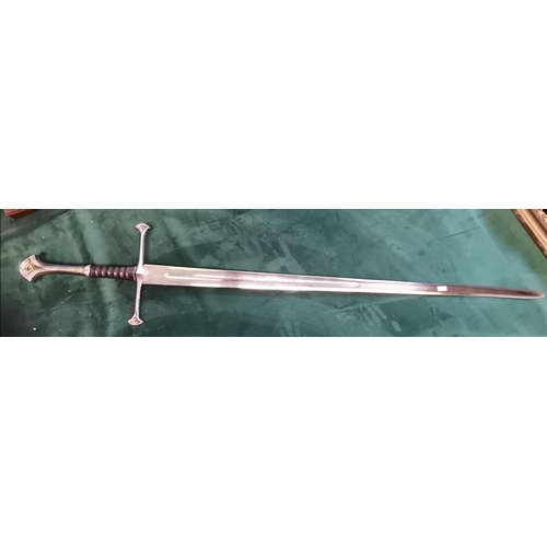 18 - A reproduction two-handed longsword, 'Narsil', after Lord of the Rings, the blade etched with runes,... 