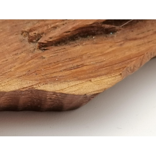 194 - Bob Hunter, a Wrenman oak pin dish, as an oak leaf, with carved wren signature. Approx. 12cm long  (... 