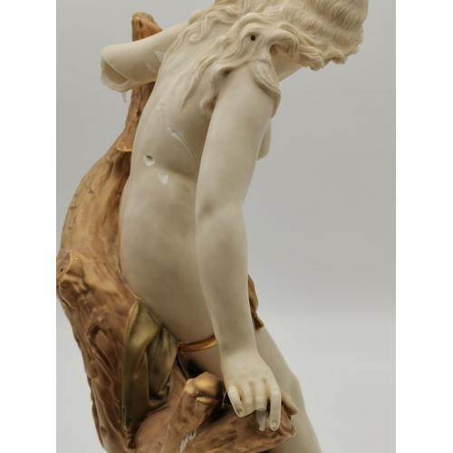 206 - Large Royal Worcester figurine 'The Bather Surprised' A/F Modelled by Sir Thomas Brock H60cm