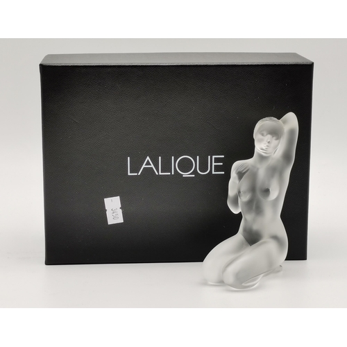 228 - Lalique nude Aphrodite figurine 13cm H with box Masque de Femme signed to base Lalique France