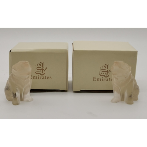 236 - Two Lalique Crystal models of Bears, frosted glass signed to base Lalique France H7cm