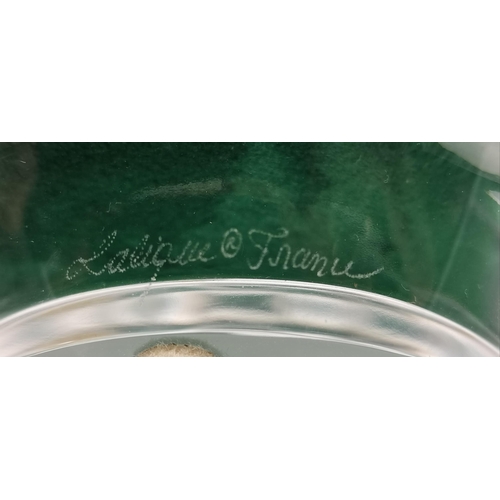 238 - Lalique 'Tete De Lion' Crystal Ashtray signed Lalique France to rim of base D14cm