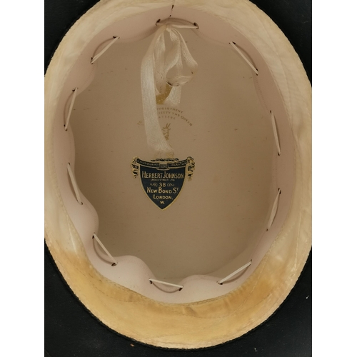 26 - A lady's fur felt equestrian top hat by Herbert Johnson, hatters to Her Majesty the Queen, in origin... 