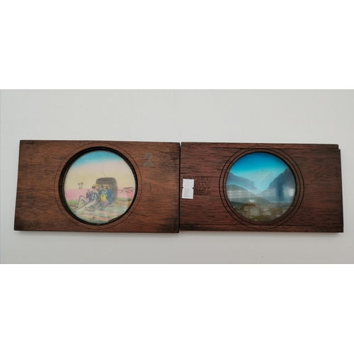 267 - 8 wooden framed Magic Lantern slides