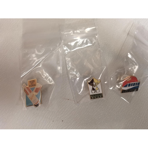 286 - Collection of 71 Drink related pin badges incl. Tio Pepe, Smirnoff etc