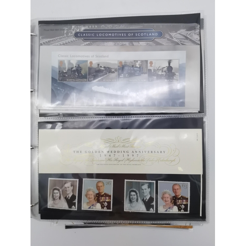 291 - An album of commemorative stamps, Royal Mail Mint and others, including the Royal Family, railway, r... 