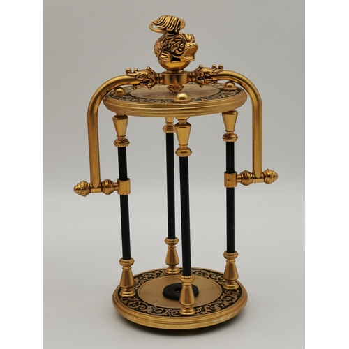 30 - Three modern gilt-metal desk instruments, comprising a miniature telescope by The Franklin Mint, a s... 