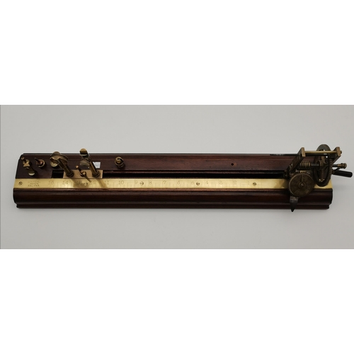 32 - A late 19th/early 20th Century mill yarn tester by J.H. Heal, Halifax, the brass instrument to a woo... 