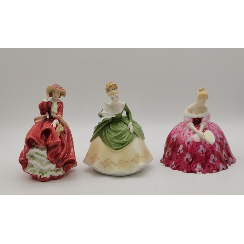 46 - A collection of Royal Doulton lady figures, comprising Adrienne (H2304), Laura (HN2960), Soirée (HN2... 