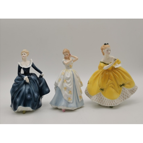 46 - A collection of Royal Doulton lady figures, comprising Adrienne (H2304), Laura (HN2960), Soirée (HN2... 