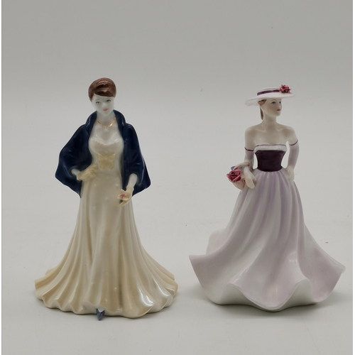 46 - A collection of Royal Doulton lady figures, comprising Adrienne (H2304), Laura (HN2960), Soirée (HN2... 