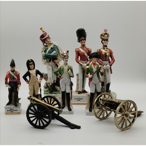 47 - A group of porcelain military figures, modelled as Napoleonic and British late 18th/early 19th Centu... 