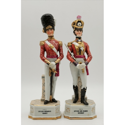 47 - A group of porcelain military figures, modelled as Napoleonic and British late 18th/early 19th Centu... 