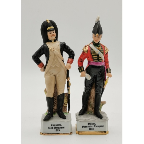 47 - A group of porcelain military figures, modelled as Napoleonic and British late 18th/early 19th Centu... 