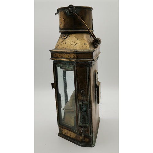 64 - A brass ship's wardroom lantern by Eli Griffiths & Sons, Birmingham, early 20th Century, stamped man... 