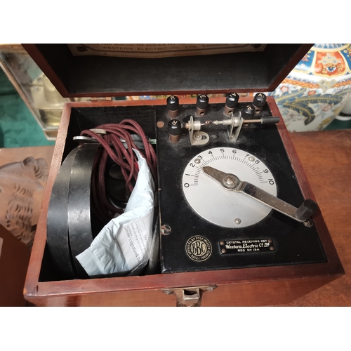 62 - An Edison Standard Phonograph, serial no. S78917, in wooden carry case; together with two boxes of p... 