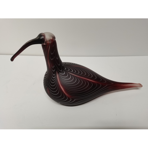 140 - A Curlew Glass Bird by Oiva Toikka  - L30cm x H19cm