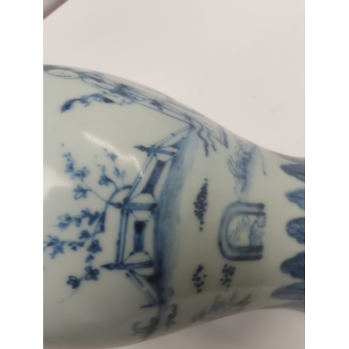 168 - Chinese Blue and White vase - no markings to base H31cm