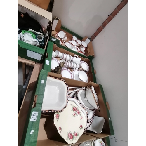 1267 - x3 boxes china items - Royal Stafford tea service, Shelley tea service plus others