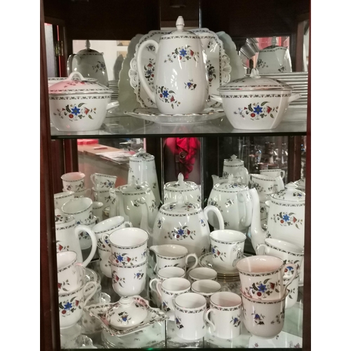 132 - Shelley 'Chelsea' tea & Coffee set including Large Coffee Pot, small coffee pot, Tea pot, cups, sauc... 