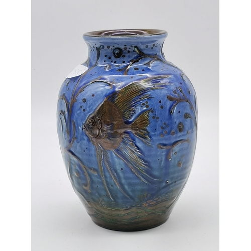 173 - A Pilkington's Royal Lancastrian vase by Richard Joyce, c.1913-1923, baluster form, decorated with l... 