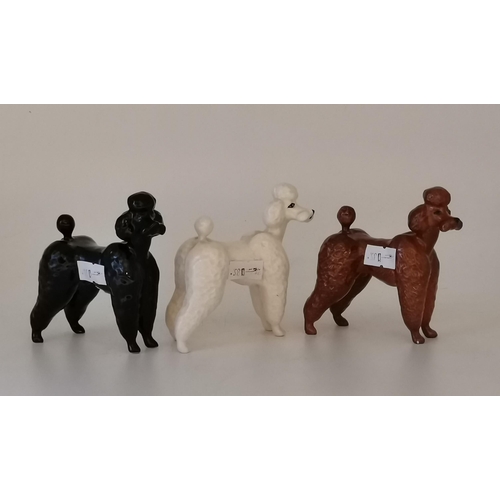 187 - x3 Beswick Poodles black, brown and white Condition StatusGood: In good condition overall, but possi... 