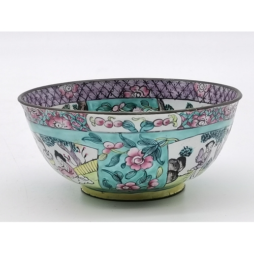 194 - A collection of Chinese pottery including two blue and white rice grain bowls, Cloisonné bowl, Ginge... 