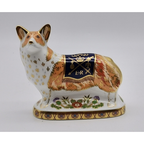 208 - Royal Crown Derby Paperweight Diamond Jubilee Celebration Corgi - Peter Jones limited edition 6 of 5... 