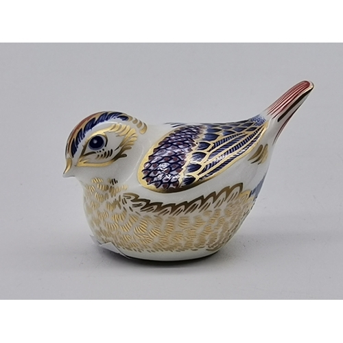 209 - Royal Crown Derby Paperweights Great Tit MMV and Goldcrest MMV with Gold stoppers and boxesCondition... 