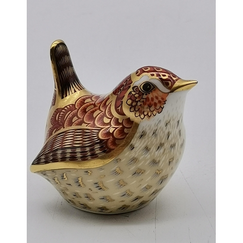 233 - Royal Crown Derby Paperweights - Finch, Blue Tit and Jenny Wren all with gold stoppersCondition Stat... 