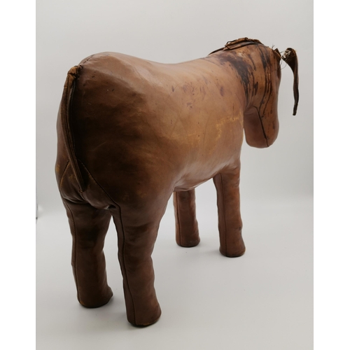 31 - Antique Vintage Leather Donkey H46cm x L70cm Condition StatusGood: In good condition overall, but po... 