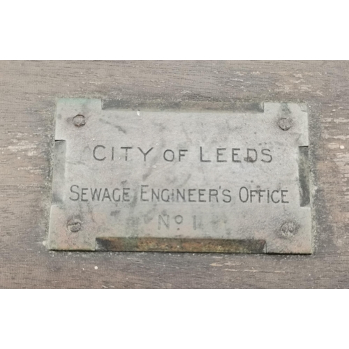 40 - Stanley Theodolite with original wooden case and stand. inscription reads 'City of Leeds, Sewage Eng... 