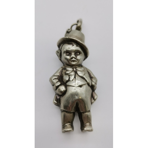 505 - A novelty brass push-nose vesta case of Lucifer, the horned devil, (a/f); together with an early 20t... 