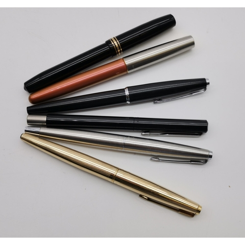 508 - A collection of assorted fountain and ball point pens, including Waterman, Parker, Pierre Cardin, so... 