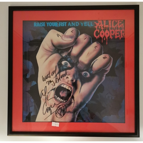 536 - Signed and framed Alice Cooper Raise Your Fist and YellCondition StatusGood: In good condition overa... 