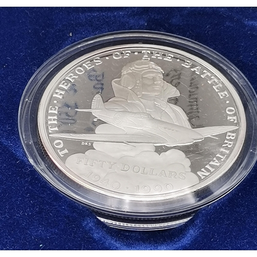 541 - Three commemorative silver proof coins, comprising a Royal Mint Elizabeth II 2015 'Churchill' five p... 