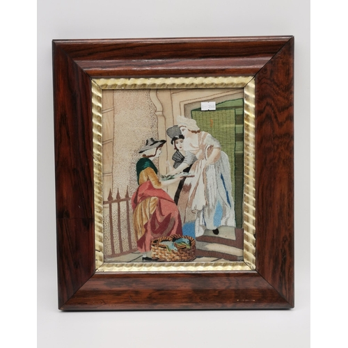 68 - A framed Pair of Embroidered PicturesCondition StatusGood: In good condition overall, but possibly s... 