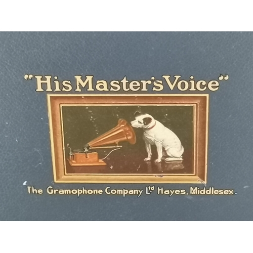 70 - Vintage Portable HMV Gramophone model 102 in blue made by 'His Master Voice' Condition StatusGood: I... 