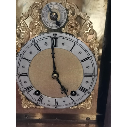 707 - German Oak and Brass cased Bracket clock stamped W&H Son with keys W25cm x H43cmCondition StatusGood... 