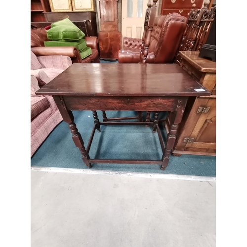 896 - Antique oak serving table 81cm x 53cmCondition StatusGood: In good condition overall, but possibly s... 