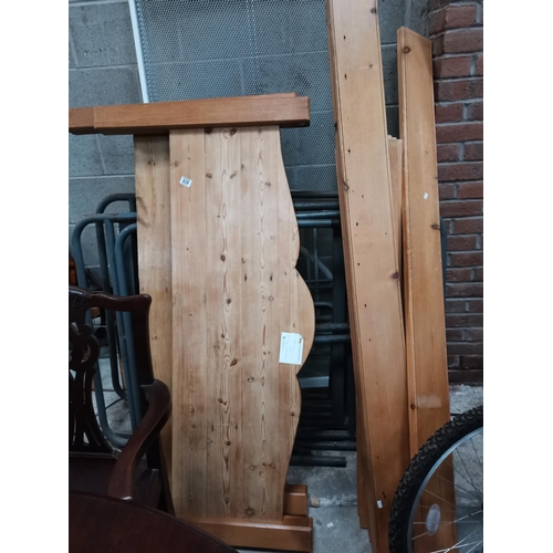 938 - Pine double bed W150cmCondition StatusGood: In good condition overall, but possibly some or all of t... 