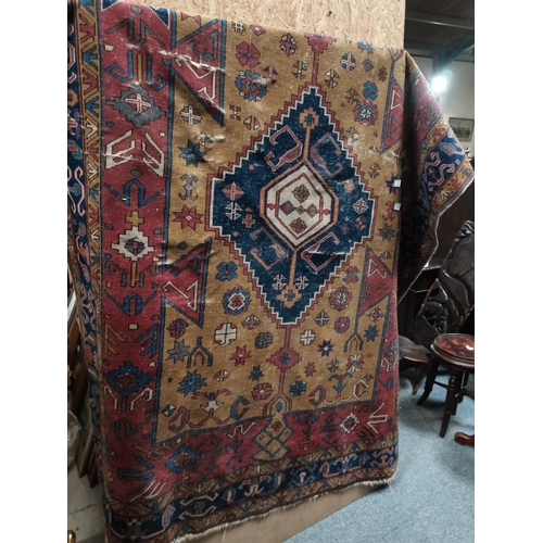 1149m - 2 x vintage rug 2m x 1.8m slightly faded colours red, gold and blues